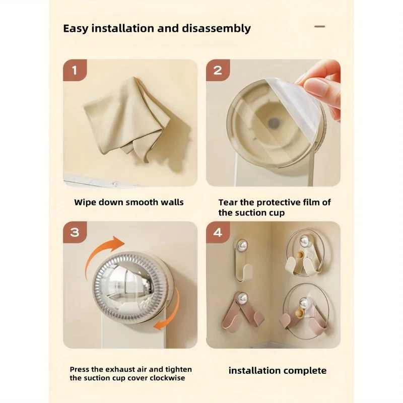 Kitchen Rotating Suction Cup Pot Lid Rack Chopping Board Hanger Cutting Board Hooks Punching-free Wall Mounted Shelves