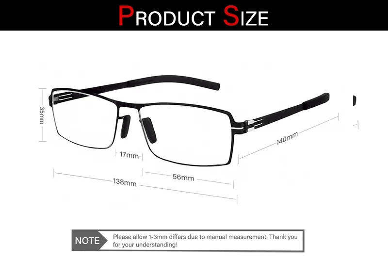 Deutschland Design quadratische Brille Rahmen mit polarisierten Sonnenbrille gläsern ultraleichte Herren Clip-On ohne Schraube Brille Brillen – Detail 7