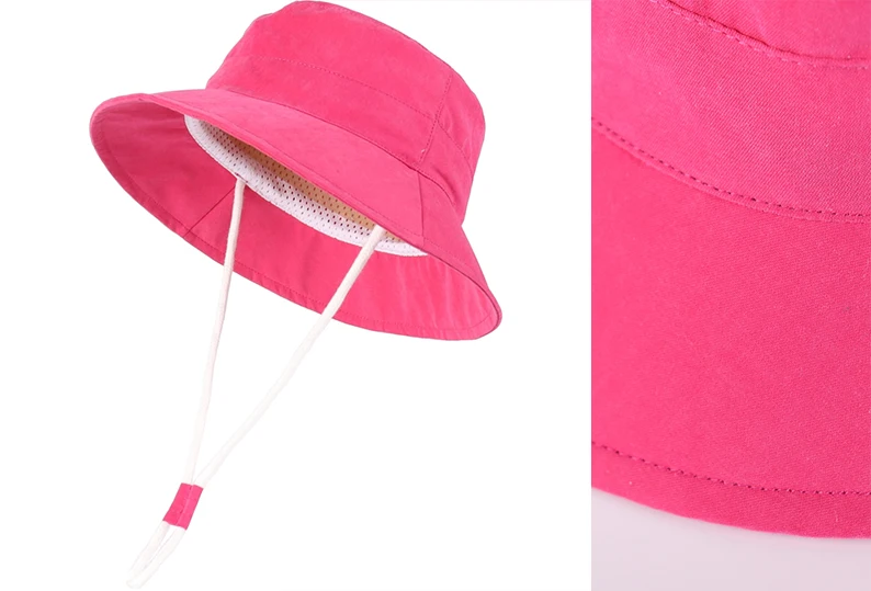 Baby Sonnenhut Kleinkind Sommer Sonnenschutz Baby Jungen Hüte Strand Hüte Breite Krempe Eimer für Baby Mädchen Einstellbare Kinder Kappe – Detail 5