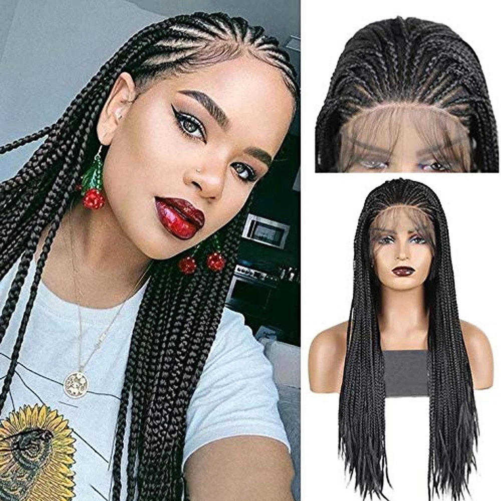 braids lace front wig