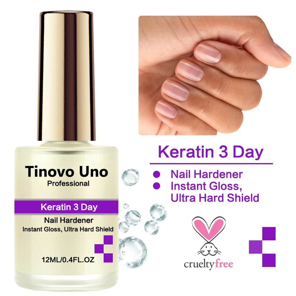 TinovoUnoKeratin3DayNailGrowthInstantGlossNailHardenerStrengthenerNoBakeNail