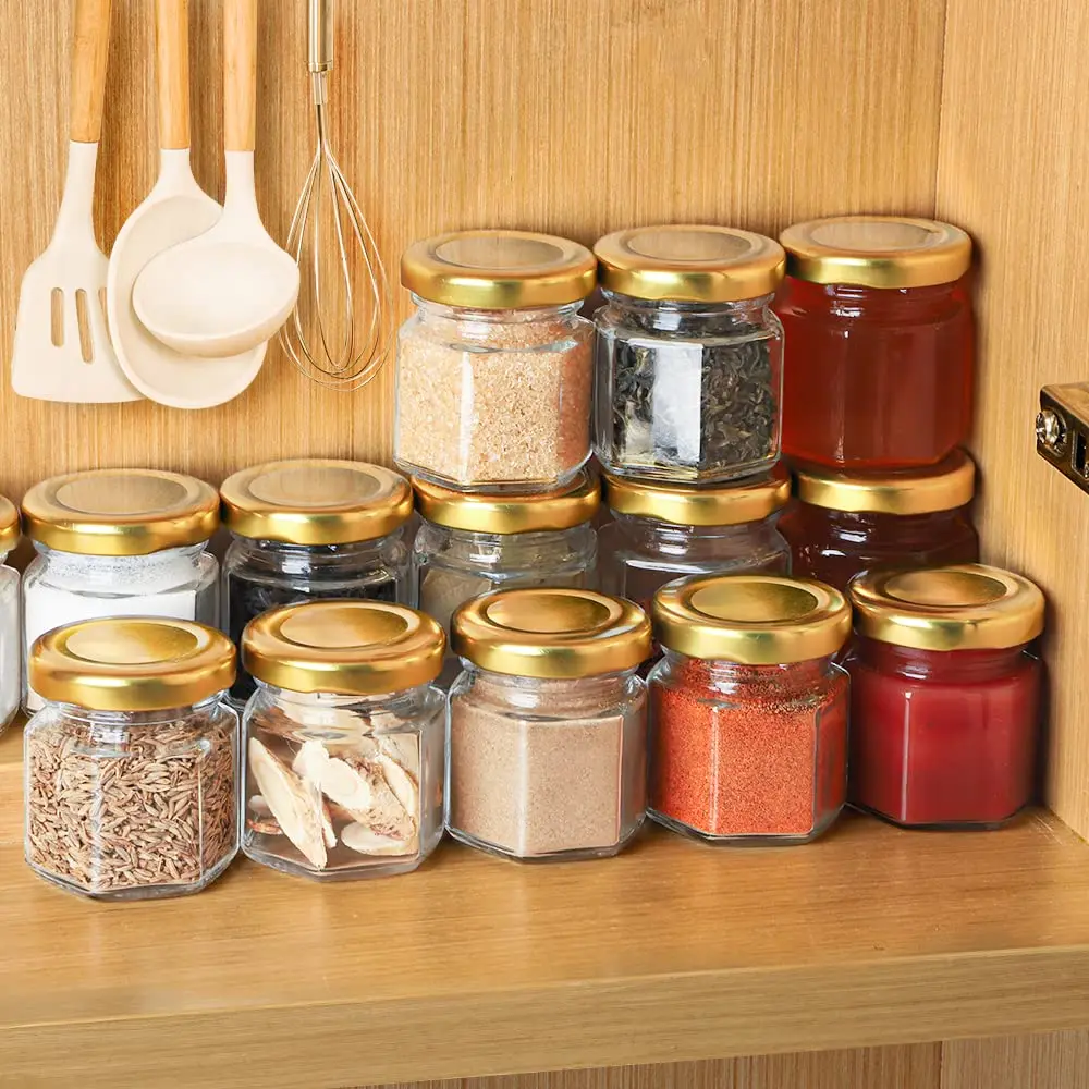 Mini Hexagon Honey Jars oz Little Glass Honey Jar Glass