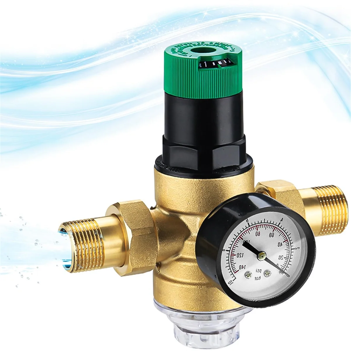 Water pressure regulator 3/4 Inch with Gauge and Mesh Filter