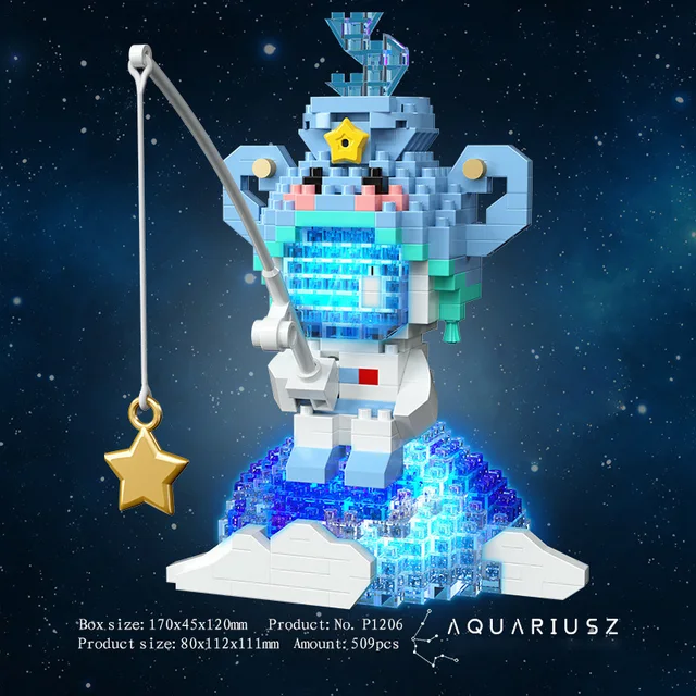Twelve zodiac signs building block assembly children's toy micro particle series assembling building block toys 4