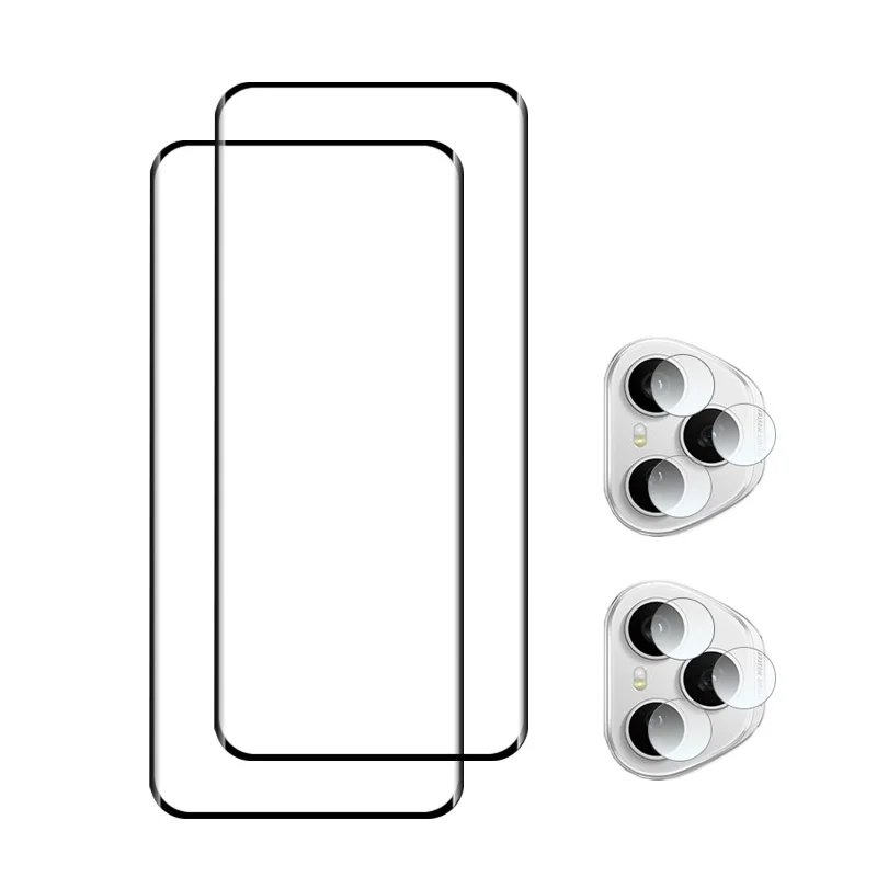 2 + 2/For Honor 400Pro واقي شاشة منحني عالمي ثلاثي...