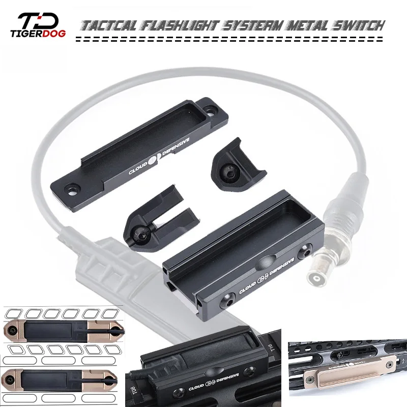 Airsoft Tactical Flashlight System Pressure Switch Pad RAT Tail Slot For Airsoft M300 M600 M400 Light DBAL-A2 M-lok keymod Rail