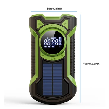 Multifunctional Solar Hand Crank Radio AM/FM/NOAA Weather Radio Bluetooth Speaker 5000mAh Emergency Flashlight Phone Power Bank 5