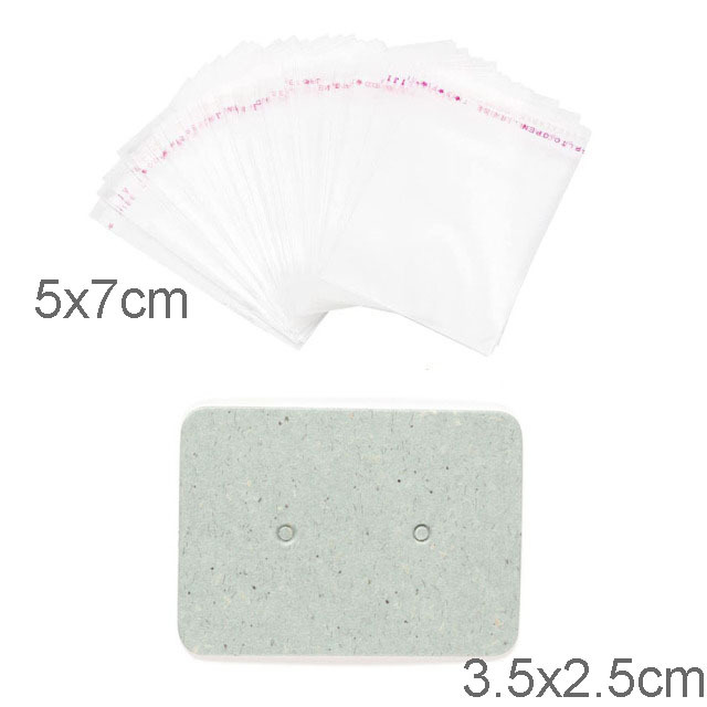 sets Kraft Paper Cards Jewelry Necklace Earring Display Holder with Self Adhesive OPP Bags Personal Business Retail Packaging