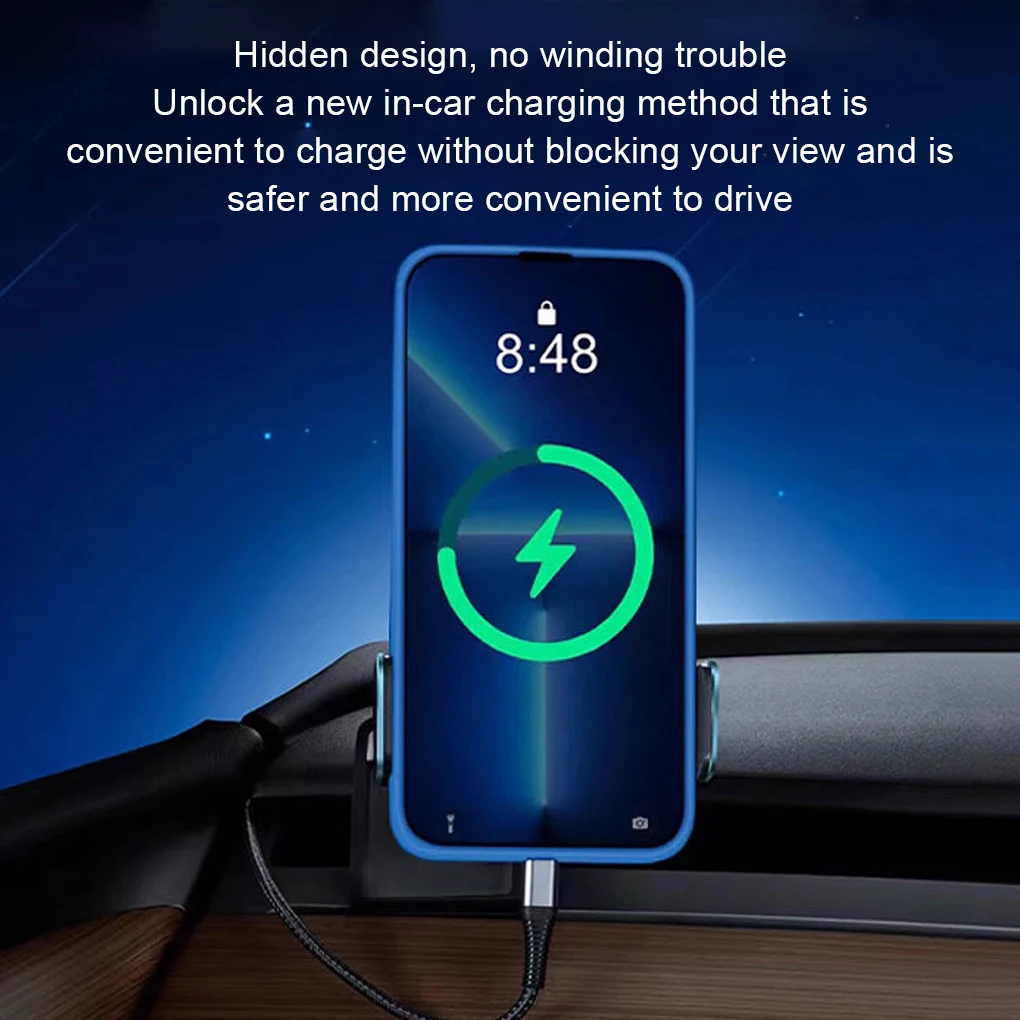 For Tesla Model 3 Renewal Model Y OBD Plug Ports Extender Phone PD Fast Charging USB Type-C Dual Heads Wall Adapter Accessoires