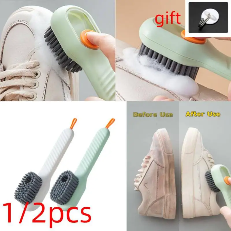 Shoe Brush with Handle Automatic Liquid Multifunctional Soft Cleaning Brush  Shoe Cleaner Sneaker Slipper Household Cleaning Tool - AliExpress