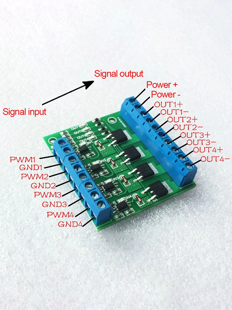 4 채널 MOS FET PLC 증폭기 보드 드라이버 모듈 PWM 3-20V  3.7-27V DC 10A 회로 광 커플러 보드 드라이버