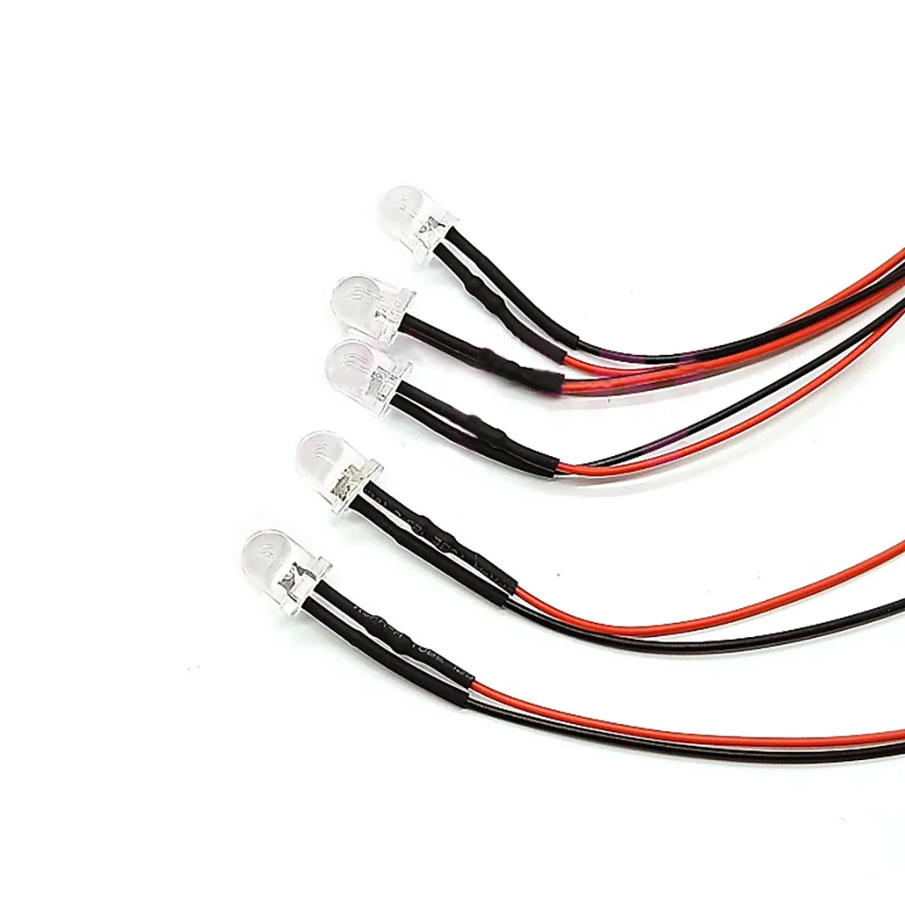 5pcs 12mm Pre-Wired LEDs Emitting Diodes with Resistance Ultra