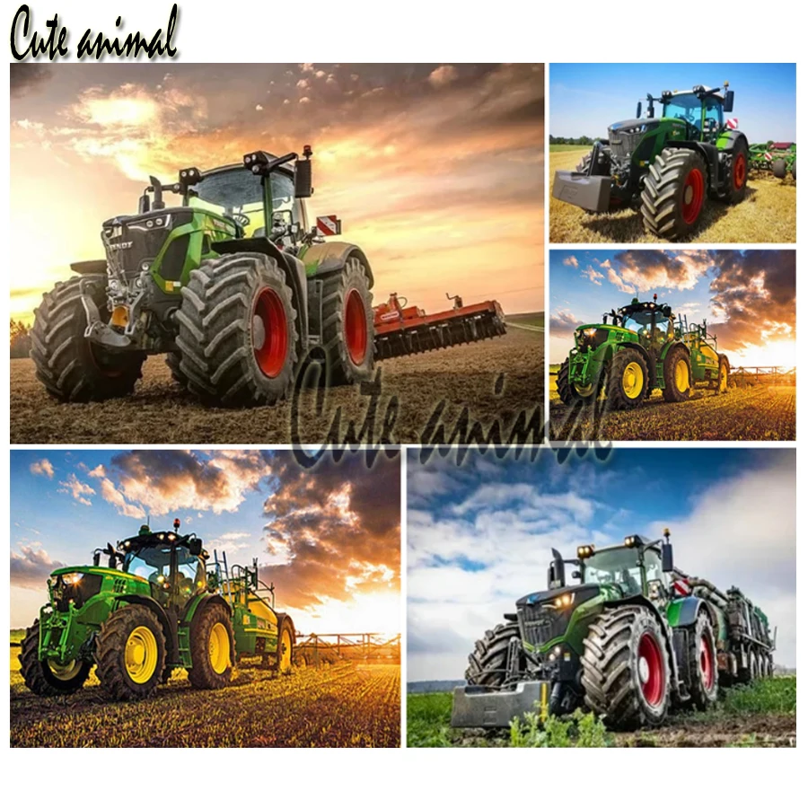 

DIY 5D Diamond Painting Diamond Mosaic Embroidery Tractor Farm Landscape Full Rhinestone Cross Stitch Children's room Decor New