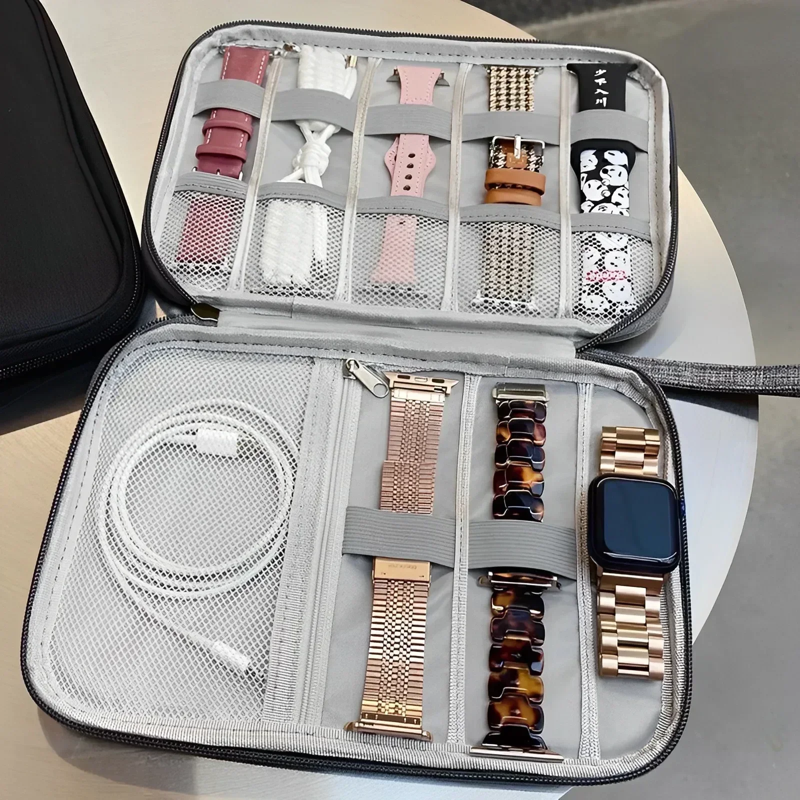 Portable Watch Organizer Case for Apple Watch Strap