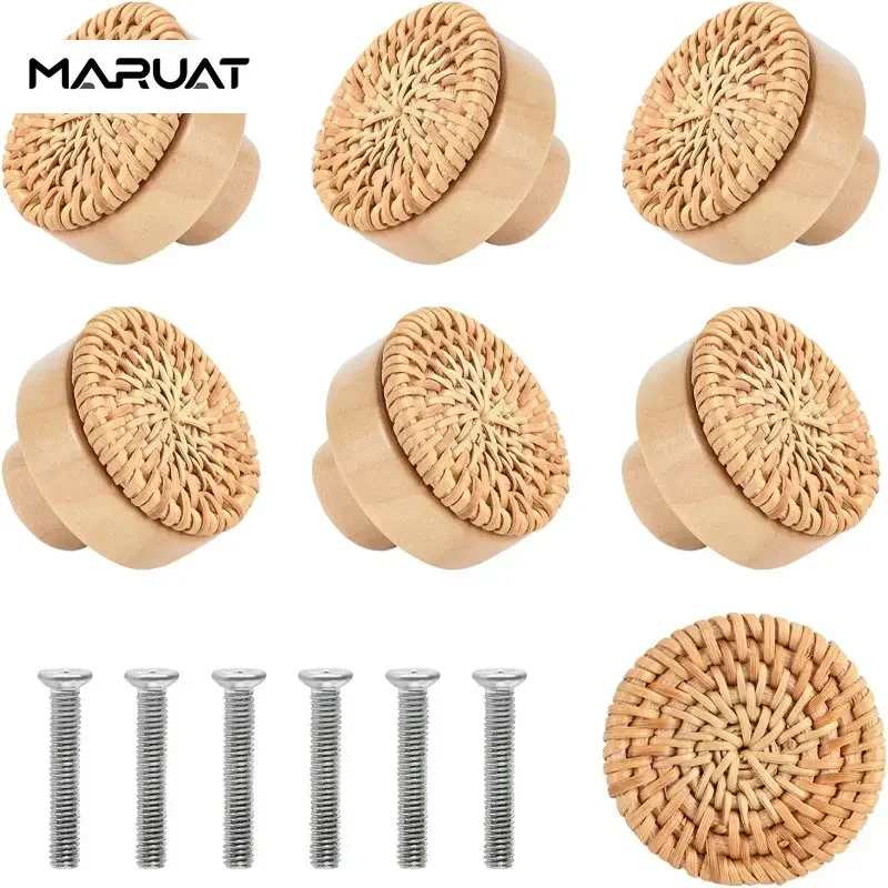 Wooden Handles Beech Rattan Drawer Knobs Wardrobe Furniture Handle Kitchen Cupboard Door Handle Dresser Pulls Furniture Hardware furniture handles,kitchen door handles