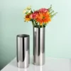 9x20Hcm SUS304 Stainless Steel Vase Decorative Centerpiece For Home or Wedding (Silver) 2