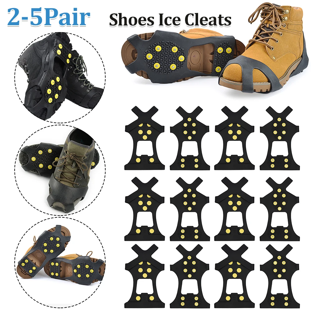 10 Teeth Climbing Crampons Anti-Slip Mountaineering Cleats Unisex Snow Claw Shoe Covers Walking Hiking Accessories