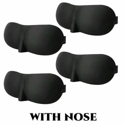 Ultra-Soft 3D Contoured Sleep Mask - 100% Light Blocking, Breathable Eye Cover for Rest, Travel, and Yoga (4pcs with nose)