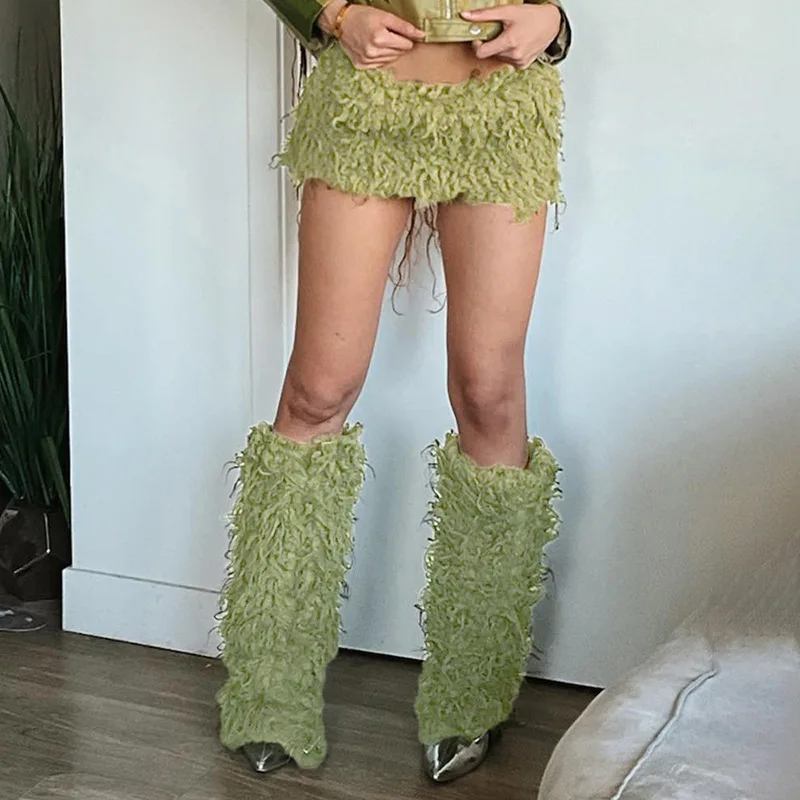 

Casual Skirt Dress With Leg Covers Streetwear Solid Color Party Night High Waist Dresses Clothes For Women Vestidos