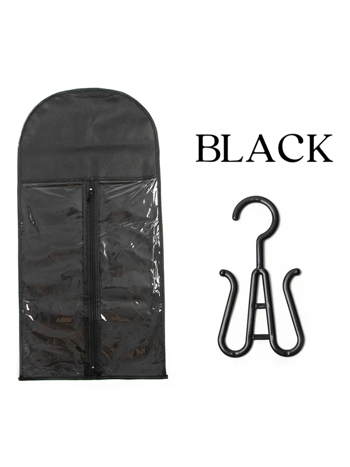 حقيبة تخزين مع شماعات للشعر المستعار ، حامل شعر مس...