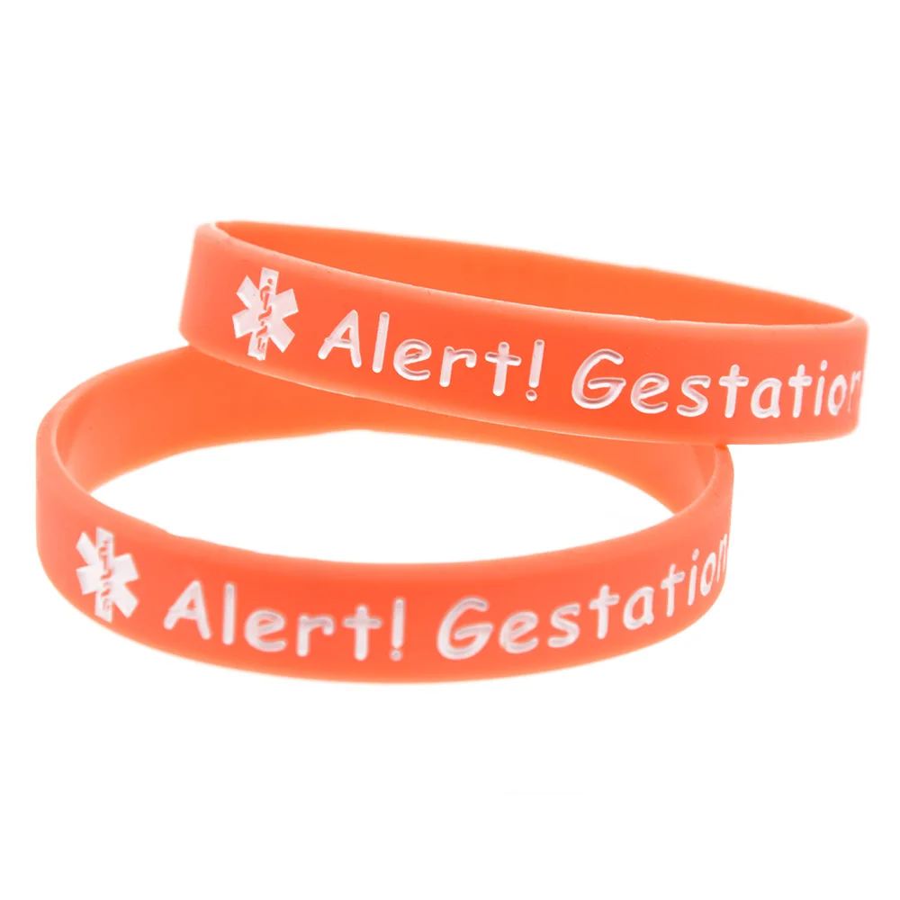 

50PCS Alert Gestational Diabetes Mellitus Silicone Bracelet Adult Size