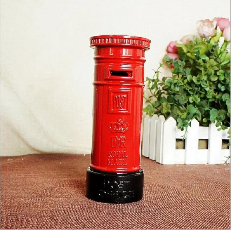 Spartopf Aus Metall Im Vintage-Design – Londoner Telefonzelle, Rot-schwarz, 15,5 Cm Hoch, Für Münzensammler