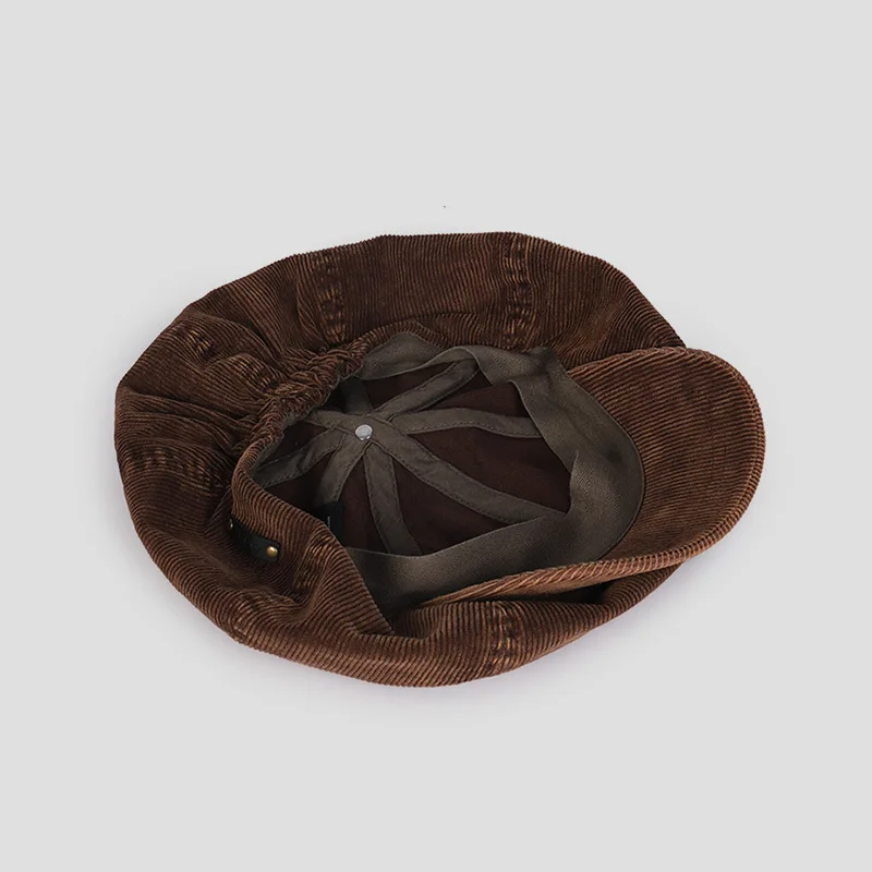 Retro Newsboy Caps Men Octagonal Hats Spring British Women Painters Caps Cotton Corduroy Berets Gorras Causal Hats for Female