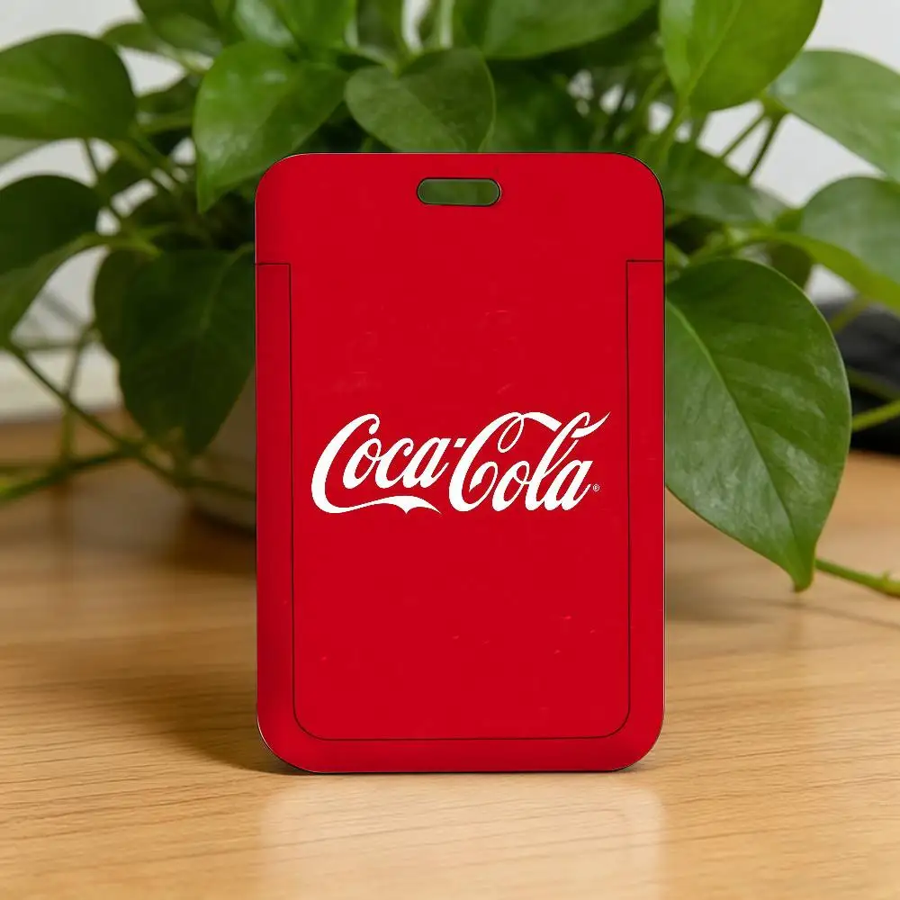 Modischer roter Coca-Cola Ausweishalter mit Umhängeband, Schlüsselanhänger, Arbeitsausweishülle, Geschenk – Detail 8