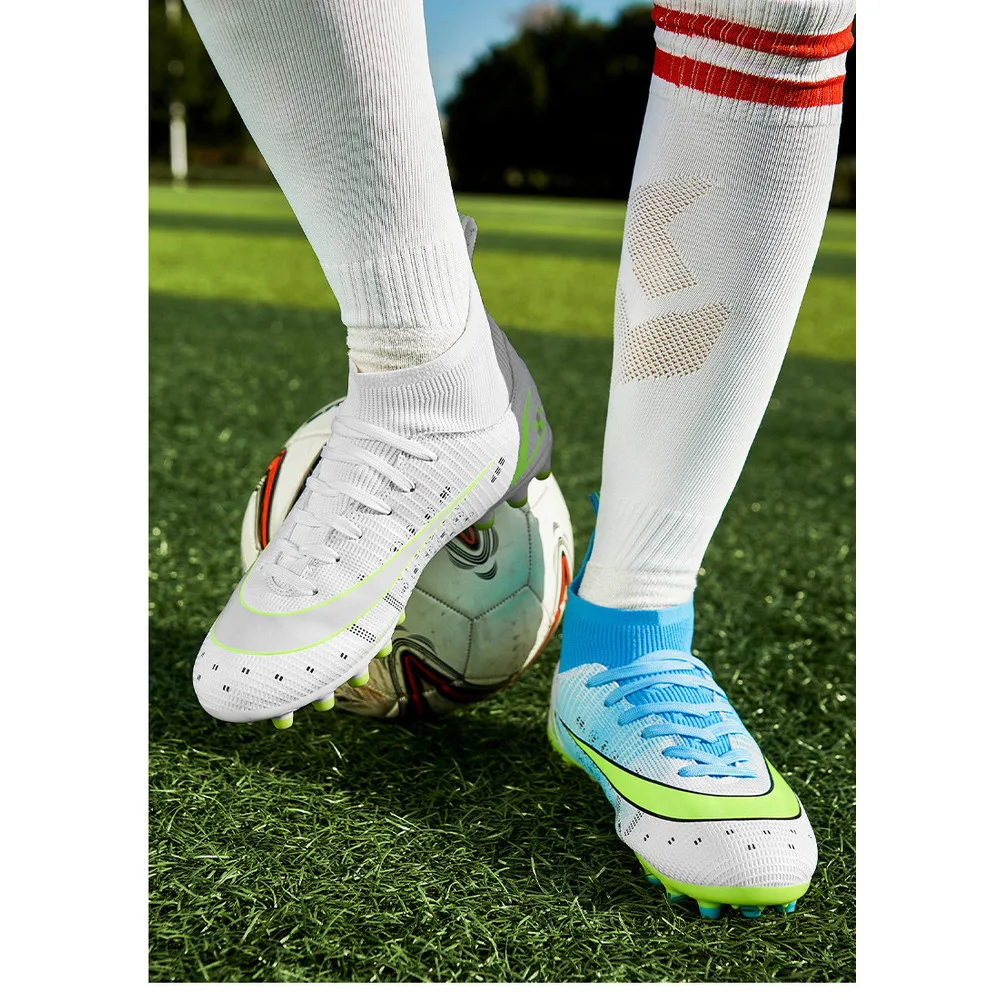 Neue High Bang Flying Weaving für Jungen und Mädchen AG Nagel Kunstrasen Student Leder Fuß Campus Fußballschuhe_voghion.com