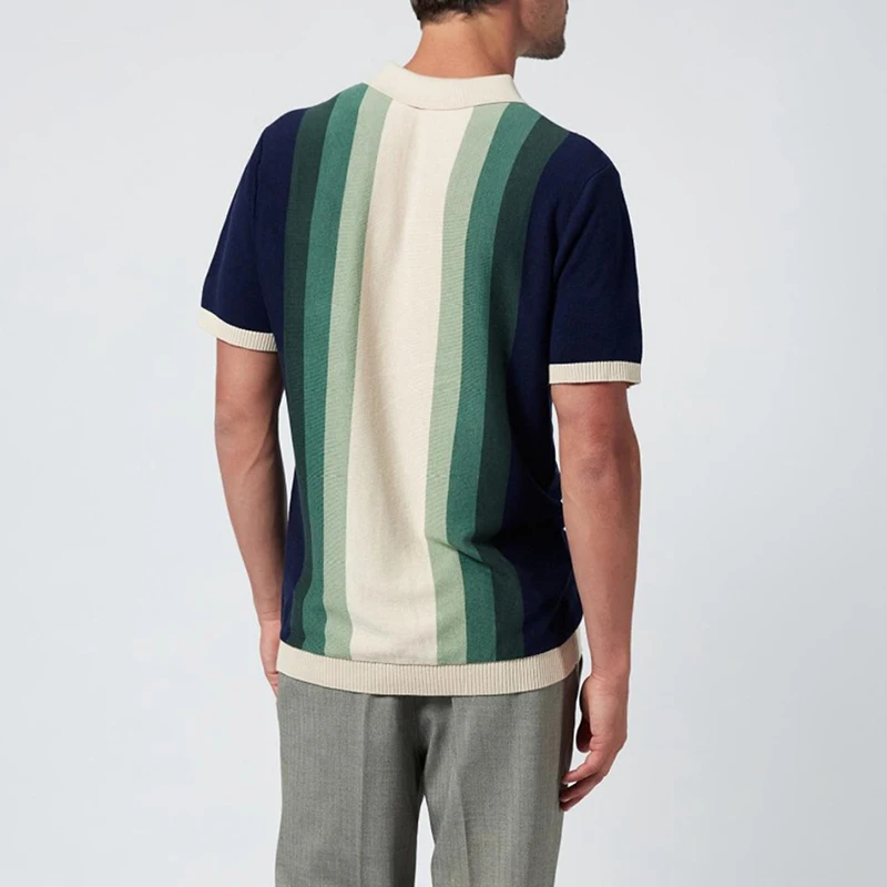 Contrast Color Striped Knitted Polo Shirt Mens Summer New Casual Short Sleeve Slim Polos For Men Daily Leisure Button Lapel Tops 8 S15090262b3e343559a9fe364677c7eddj