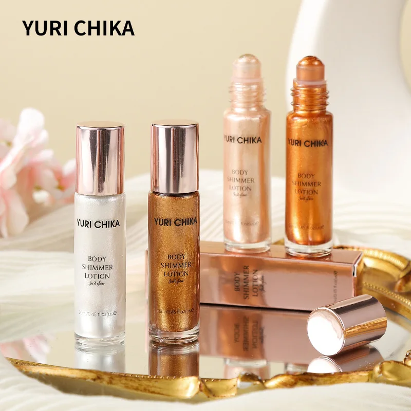 4 Color Shimmer Body Lotion Waterproof Sunscreen Lasting Brighten Skin Tone Fashion Beach Sexy Liquid Highlight Cosmetics 10ml