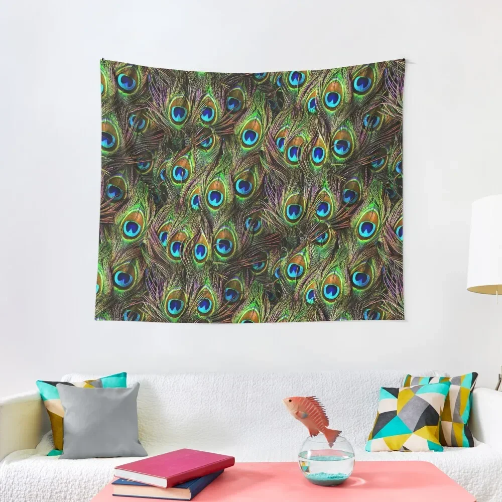 

Peacock Feathers Invasion Tapestry House Decoration Carpet Wall Aesthetic Room Decor Korean Tapestry