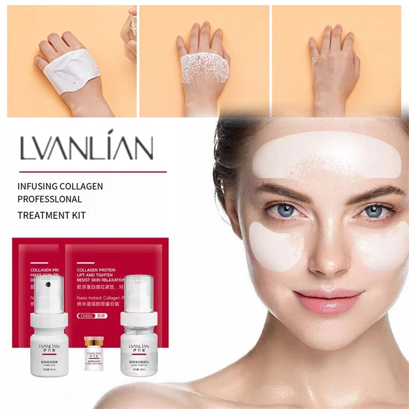 

Korea Collagen Soluble Patch Anti-Wrinkle Easy Absorption Patch Hyaluronic Acid Vitamin C Skin Firming Soluble Mask & Spray Set