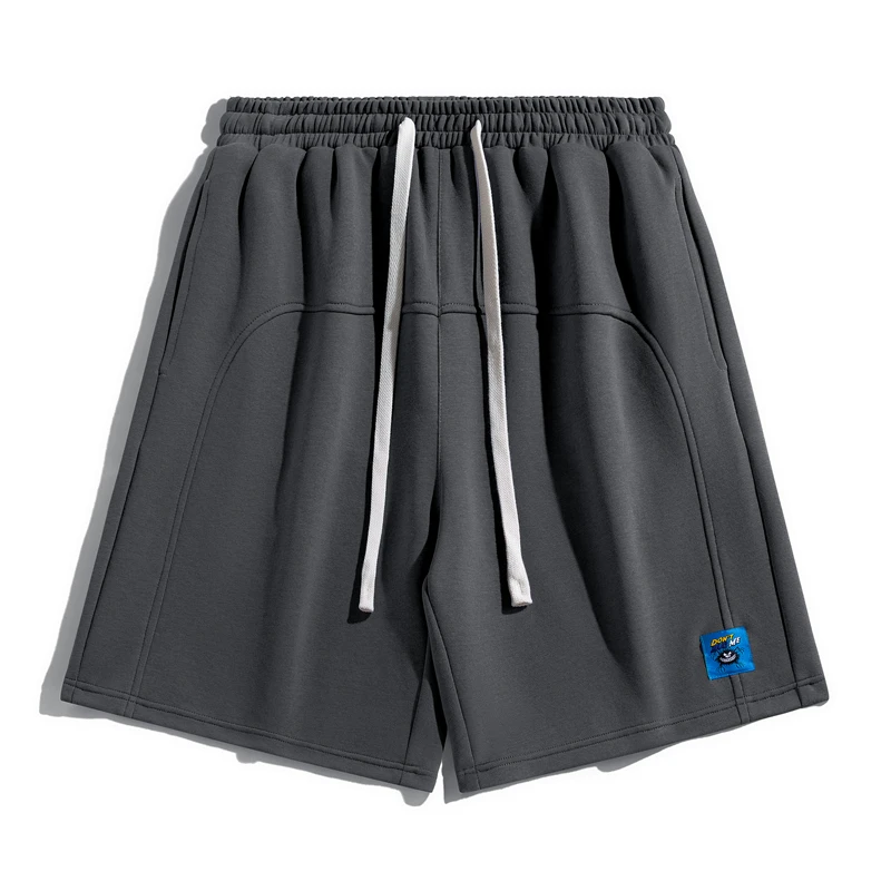 Fashion Lace Up Spliced Solid Color Casual Shorts Men's Clothing 2024 Summer New Loose Elastic All-match High Waist Knee Shorts