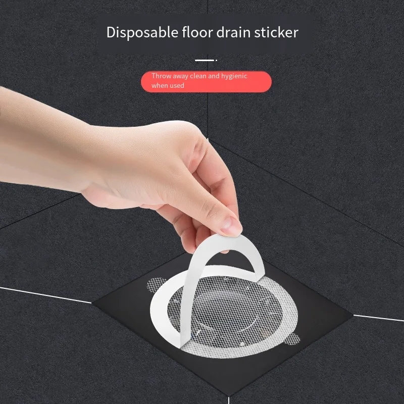 Floor Drain Filter Kitchen Self-adhesive Sticker Anti-blocking Anti-odor And Hair Disposable For Bathroom