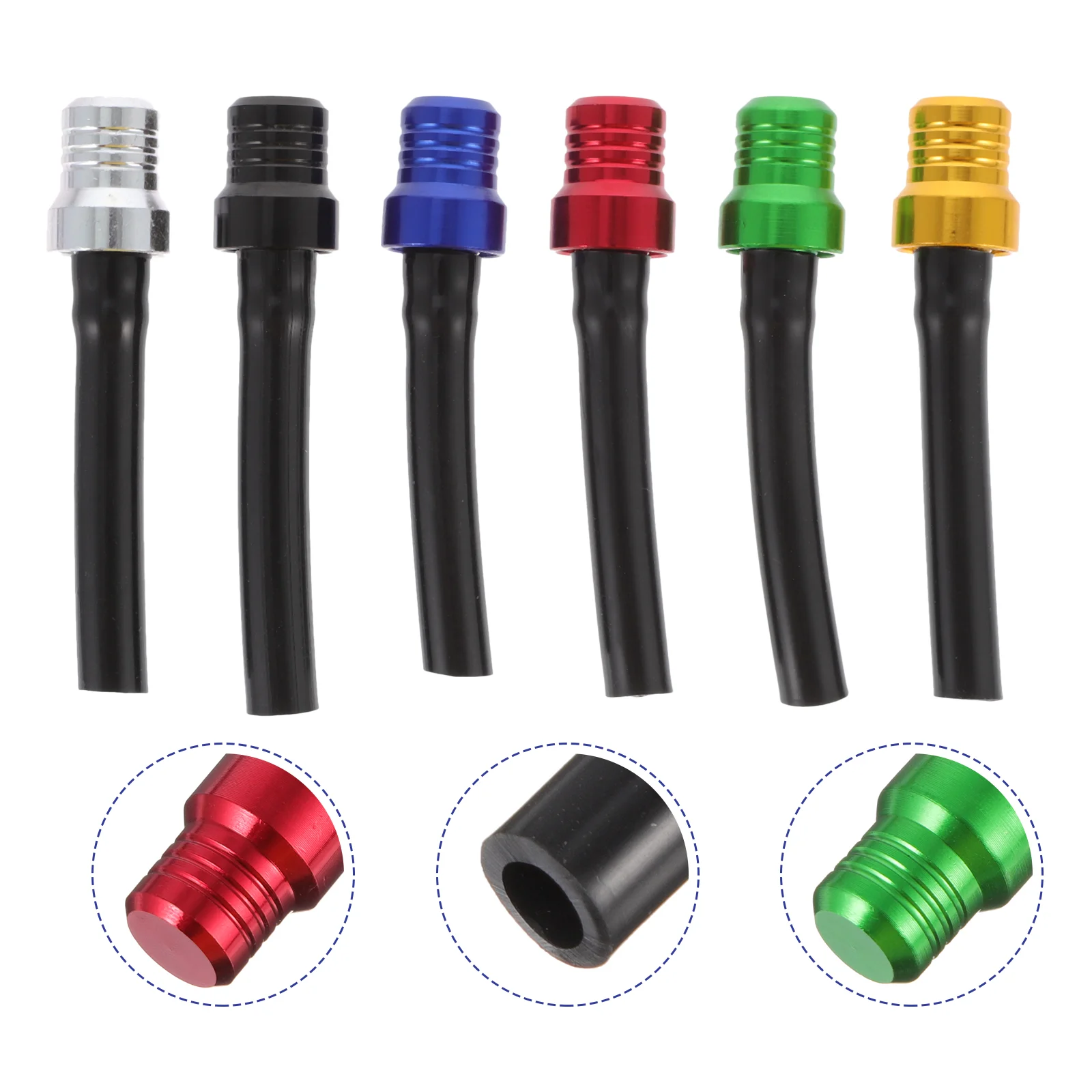 

6pcs Motorcycle Gas Fuel Petrol Tank Caps Breather Pipe Hose Vent Breather Tube