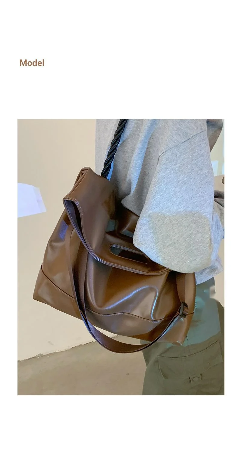 2024 New Women's Bag Retro Large Capacity Underarm Bag Women's Bag Soft Face Minimalist Tote Bag Fashion Commuting Crossbody Bag_voghion.com