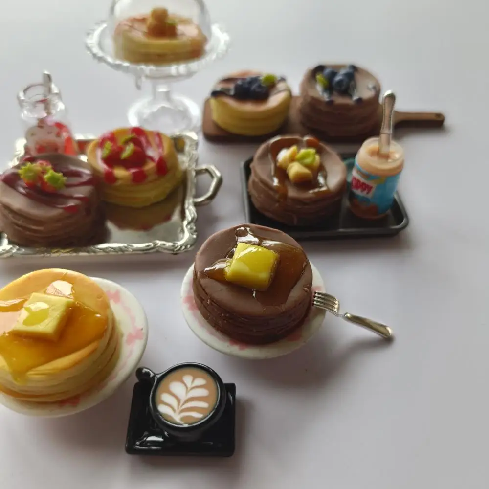 Kitchen toys Pretend kitchen toys Pretend food toys Doll house toys Miniature Dollhouse Delicious Pancakes with flavors of blueberry mango cheese strawberry for Blyth Barbies ob11 Birthday Gif