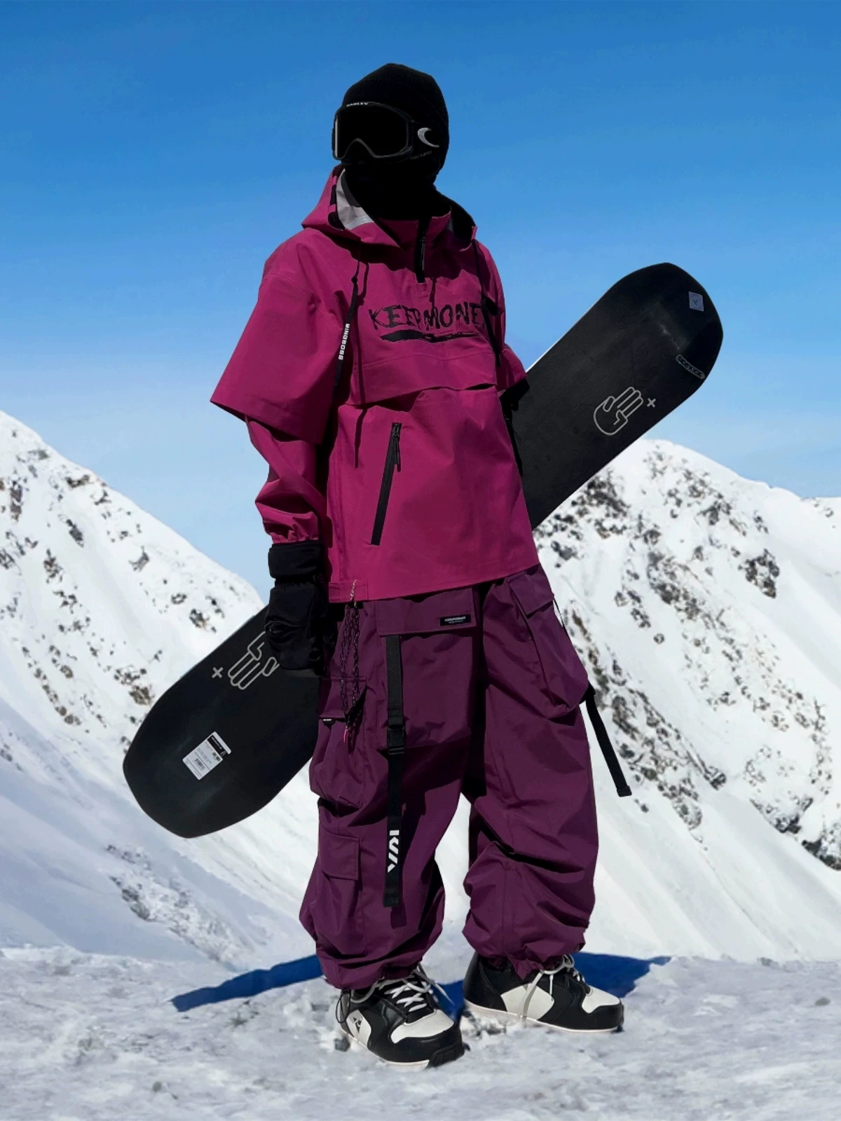 

KEEPMONEY-Ski Suit Set for Men and Women, Jacket and Pants, Warm, Waterproof, Outdoor, Winter
