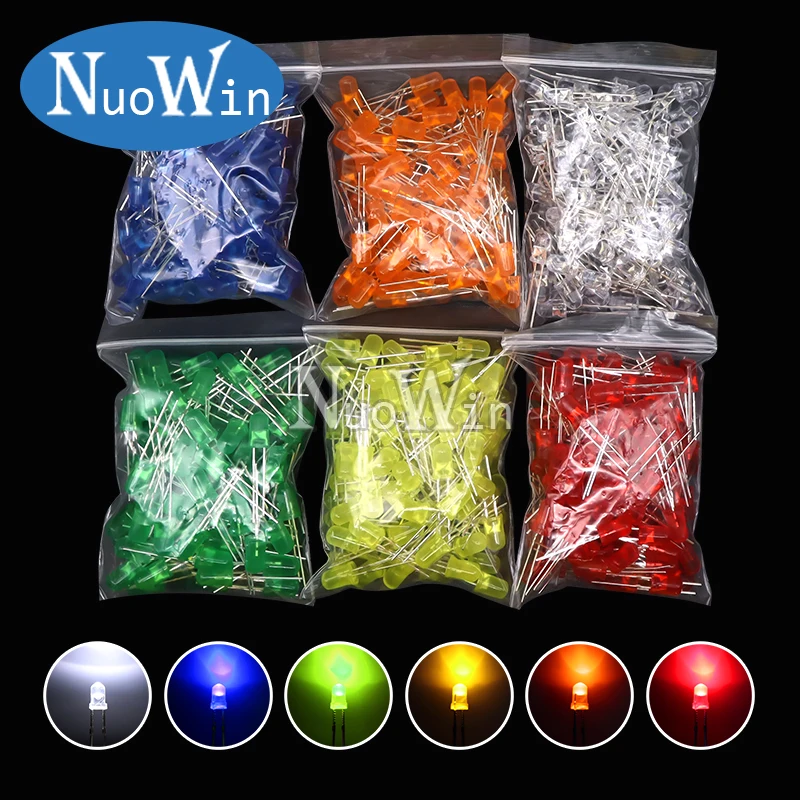 KIT 300 Diodos LED 3mm 5mm Transparentes Con Caja 5 Colores - Foto 9