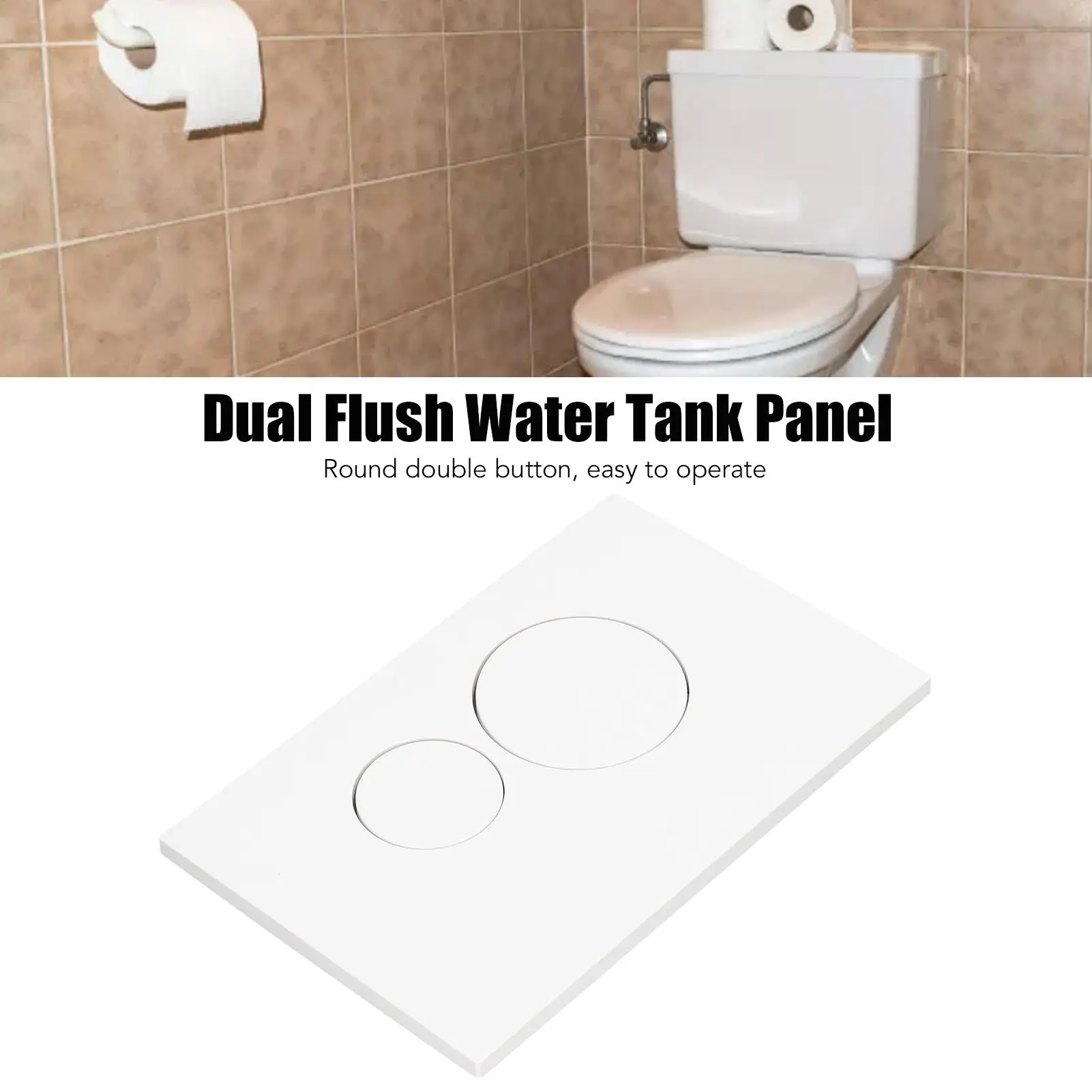 White ABS Dual Flush Toilet Tank Panel with Concealed Columns