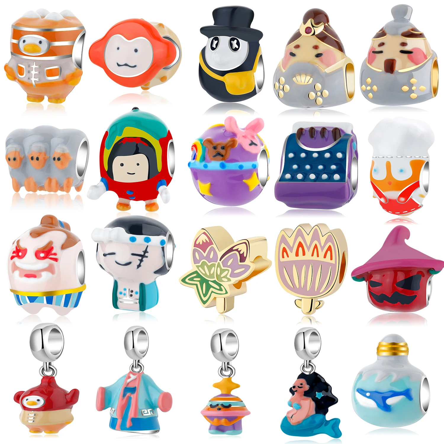 

Spring Popular Original Enamel Charm 925 Sterling Silver Magic Cap Pumpkin Golden Flower Charm Beads Fit Bracelets & Bangles