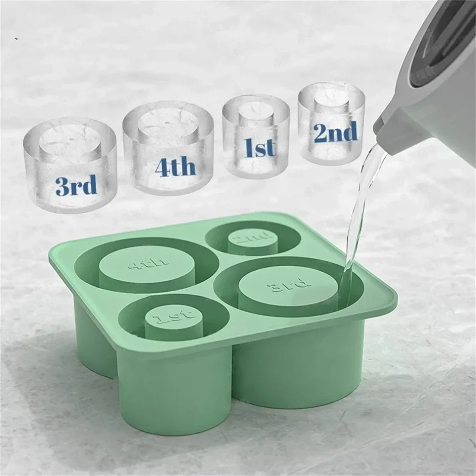 Stampo per cubetti di ghiaccio in silicone per Stanley, 3 contenitori per cubetti di ghiaccio, in silicone con coperchio, senza BPA, in silicone, per cubetti di ghiaccio da 40 oz