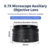 0.3X 0.5X 0.7X 2X 1X Barlow Lens 42mm Mounting Thread Microscopio Camera Objective Lens For 10A 120X 180X 300X Lens 5