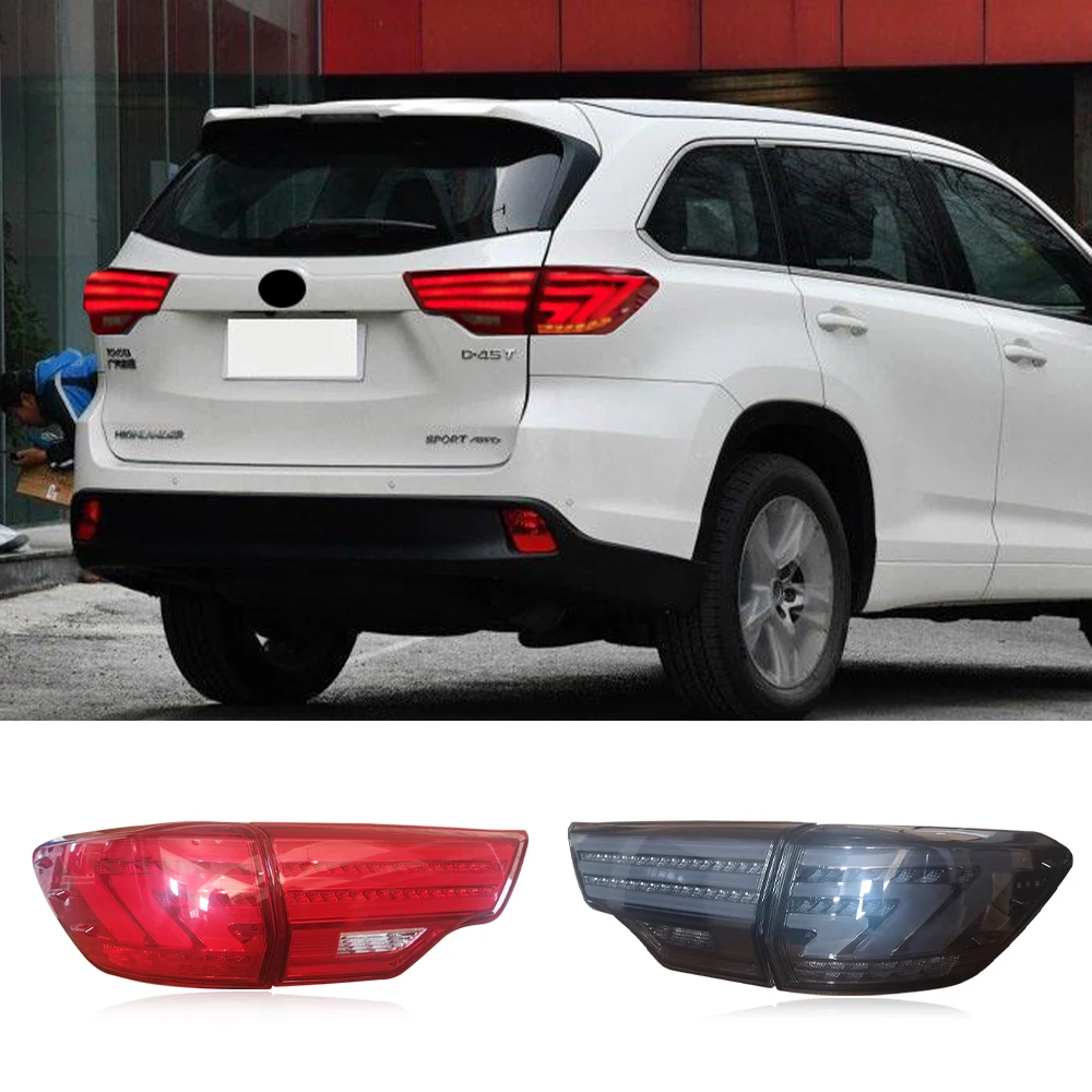 

Автомобильный Стайлинг для Toyota Highlander Kluger 2015 2016 2017 2018 2019, задние фонари, светодиодный ные задние фонари, задние фонари DRL, стоп, парковка, сигнал, 1 комплект