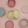 100% Food Grade Non-Toxic BPA Free Toddler First Stage Feeding Silicone Baby Bowl with Lids 3