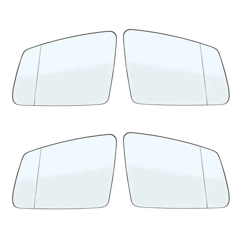 

4X Right+Left Side Rearview Mirror Glass Len 2128100521 2128100621 For Mercedes-Benz A B C E S GLA GLK W204 W212 W221