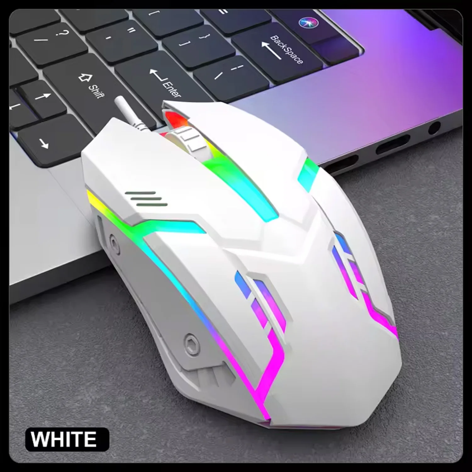And PC RGB Backlit Rubber Keycaps Wired English Keyboard Gamer Gaming Mouse_voghion.com