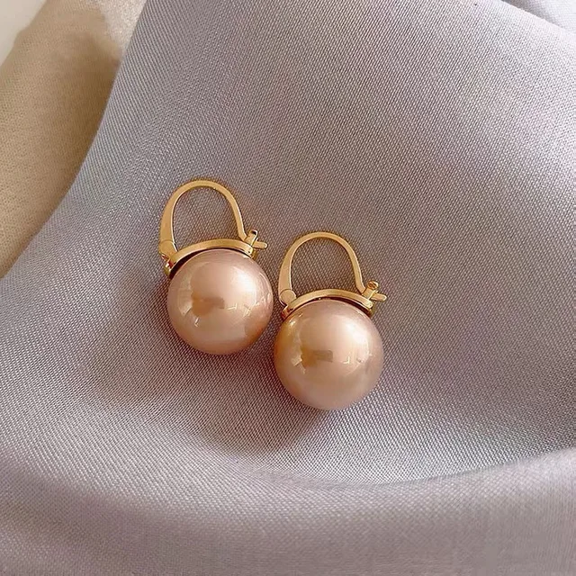 Korean Cute Pearl Drop Earrings for Women Luxury Gold Color U Shape Dangle Wedding Earrings Statement Fashion Jewelry 2022 New 2