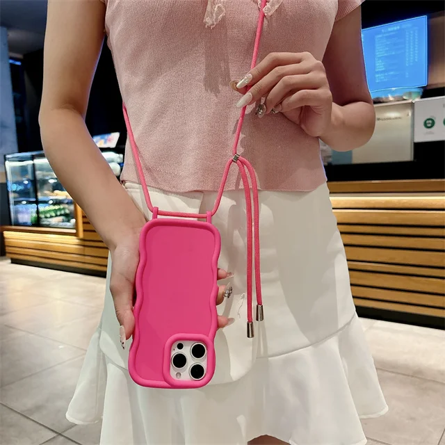 Crossbody Adjustable Lanyard Strap Phone Case with Soft Cover